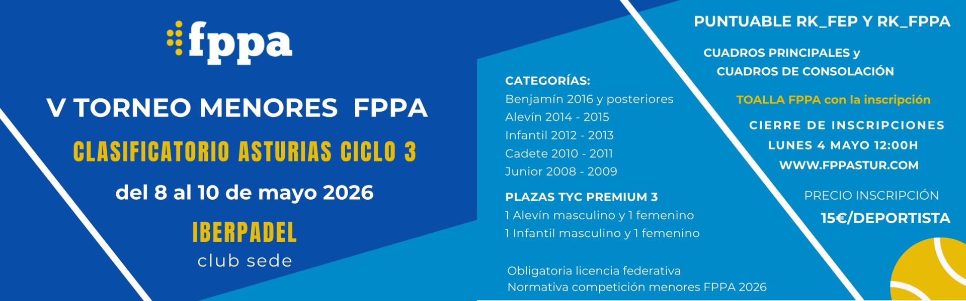 V TORNEO MENORES FPPA 2026