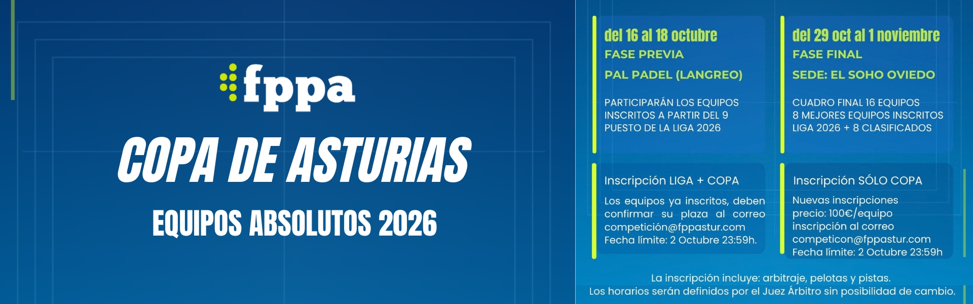 COPA DE ASTURIAS DE EQUIPOS ABSOLUTOS 2026